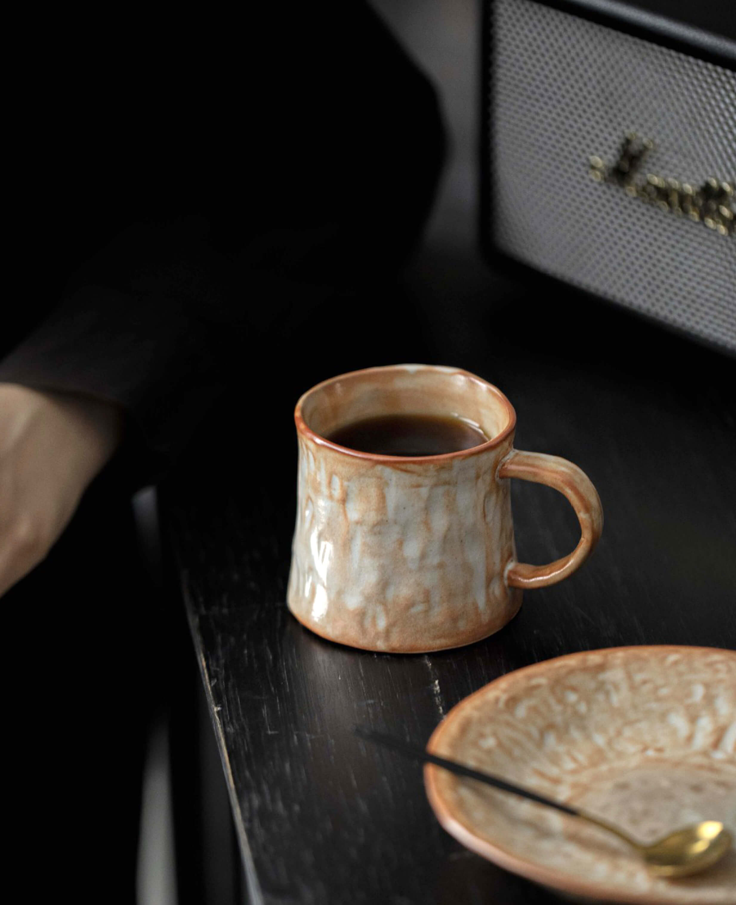 mistburn wood fired ceramic mug a handcrafted coffee and tea cup in warm terracotta glaze with organic finish